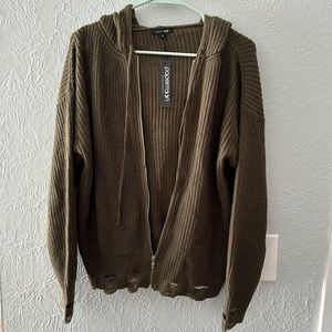 Papermoon distressed olive jacket